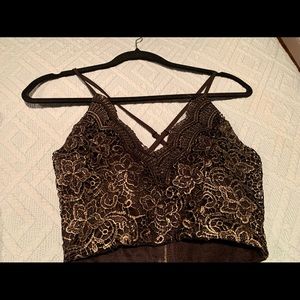 Black and gold crop top